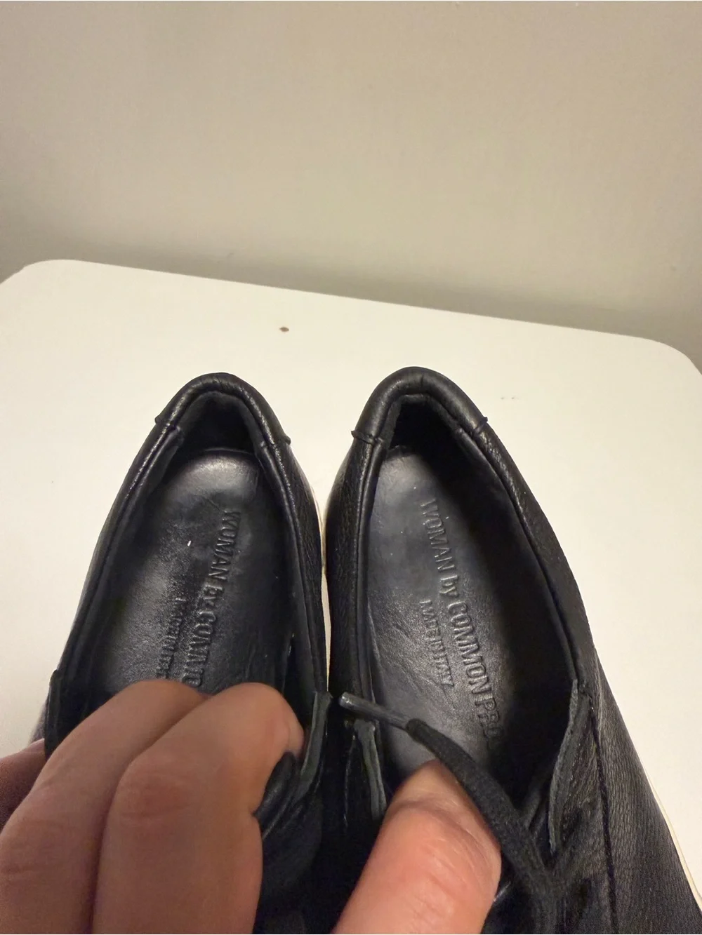 Common Projects Achilles Pebbled 6036 Black Leather Sneakers Women’s EU 36 US 6